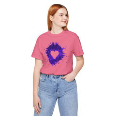 Galaxy Heart Tee — Purple or Green Splatter Heart T-Shirt