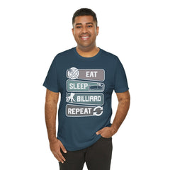 Eat Sleep Billard Repeat - Graphic Unisex Jersey Short Sleeve Tee