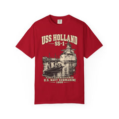 USS Holland SS-1 Submarine Vintage Graphic T-Shirt — Navy History Tee