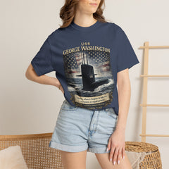 USS George Washington SSBN 598 Submarine T-Shirt with a quote from its namesake