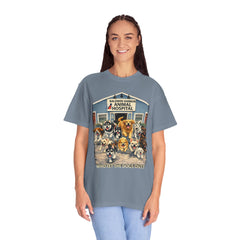 Front Graphic "Who Let the Dogs Out?" Baldwin Harbor Animal Hospital Cute Vet Clinic T Shirt
