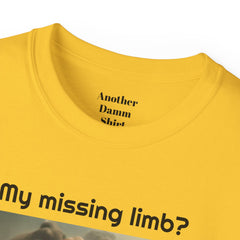 My Missing Limb? It Was Stampeding Elephants - Unisex T Shirt | Amputee Humor, Amputee Gift, Amputation Excuse, Animal, Wildlife, Motivation