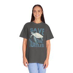 Sea Turtles, Save The Turtles -  Graphic Unisex Garment-Dyed T-shirt