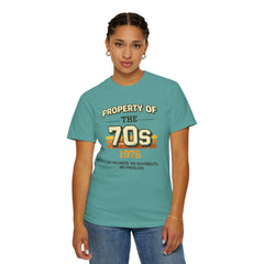70s Retro Tee – "Property of the 70s 1976" Vintage Graphic T-Shirt