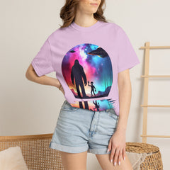 Bigfoot & Alien Nightscape T-Shirt — Sasquatch UFO Graphic Tee