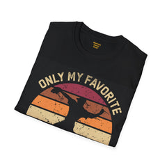 Retro Only My Favorite Baseball Player Fielding the Ball Unisex Softstyle T-Shirt