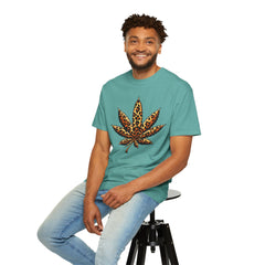 Vintage Leopard Cannabis Leaf T-shirt — Weed Lover Stoner Gift