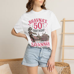 Bhavna Personalized 50th Birthday Girls Trip Savannah, Georgia T-Shirt