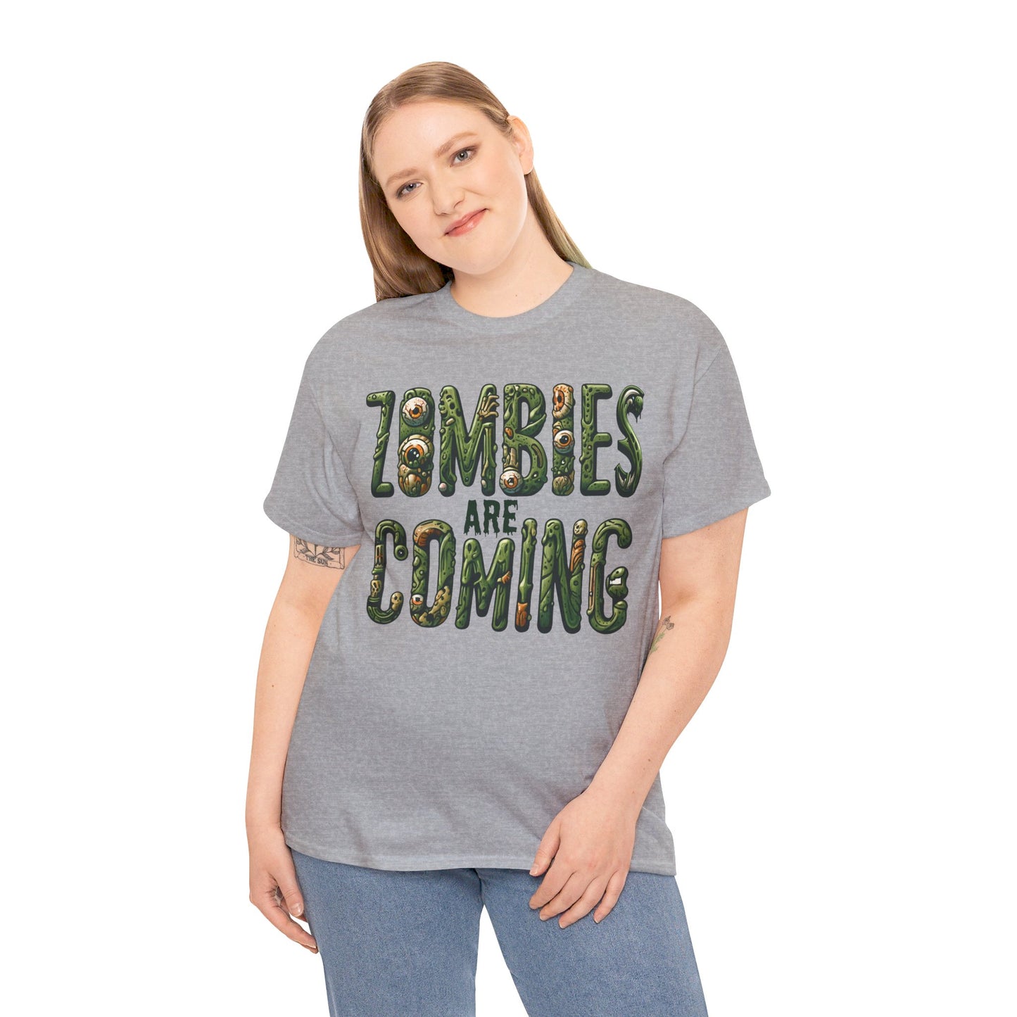 ZOMBIES ARE COMING! Graphic Unisex Heavy Cotton Tee