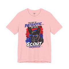 Personalized With Your Dogs Image and Name Patriotic Unisex Jersey Short Sleeve Tee