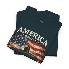 America 250th Submarine 125th Flag T-Shirt — Vintage USA Military Tee