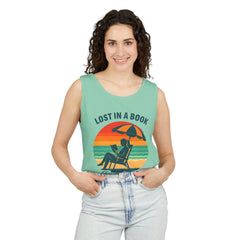Beach Reader Unisex Tank Top | Summer Vibes | Lost In A Book | Perfect for Book Lovers, Beach Days, Vacations, Gifts, Relaxing Moments