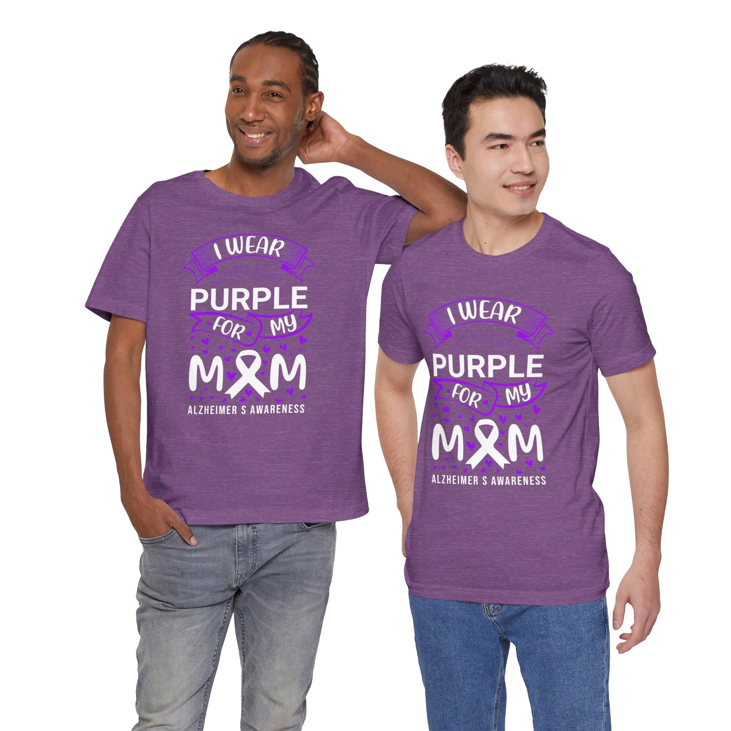 I Wear Purple For My Mom Alzheimers Awareness - Unisex Jersey Short Sleeve Tee