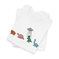 UFO and Dinosaurs Retro Unisex Jersey Short Sleeve Tee