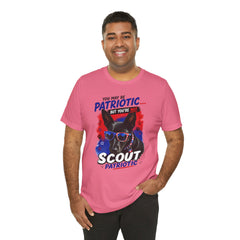 Personalized With Your Dogs Image and Name Patriotic Unisex Jersey Short Sleeve Tee
