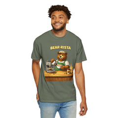 Bear‑Rista Coffee T‑Shirt — Cute Barista Bear Graphic Tee