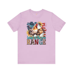 Land Of The Free RANGE Chicken Graphic, Unisex Jersey Short Sleeve Tee