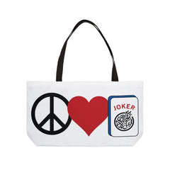 Peace Love Mahjong Weekender Tote Bag / See our matching T Shirts and Coffee Mugs