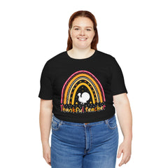 Thankful Teacher T‑Shirt – Retro Rainbow Turkey Teacher Appreciation Tee