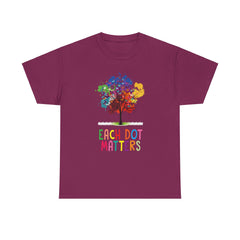 EACH DOT MATTERS Tree Unisex Heavy Cotton Tee / International Dot Day / Happy Dot Day / Teachers / Children / Elementary School