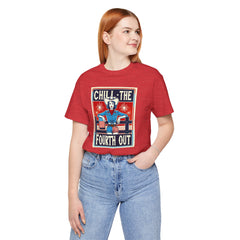 Chill The Fourth Out,Cowgirl Graphic, Unisex Jersey Short Sleeve Tee