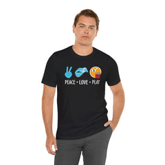 PEACE LOVE play BILLARD - Graphic Unisex Jersey Short Sleeve Tee