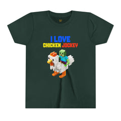 Youth I Love Chicken Jockey Tee - Fun Gamer T-Shirt for Kids