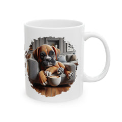 Less Talk More Coffee Boxer Ceramic Mug - Perfect for Dog Lovers