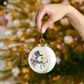 Believe in the power of the season adorable Snowman - Personalized Christmas Ball Ornament