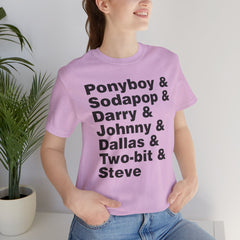 The Outsiders Shirt, Greasers Characters Shirt, Unisex Jersey Short Sleeve Tee