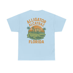 Alligator Alcatraz Unisex Heavy Cotton Tee, Florida Souvenir Shirt, Travel Gift, Vintage Style Tee, Nature Lover Apparel