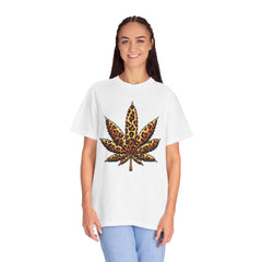 Vintage Leopard Cannabis Leaf T-shirt — Weed Lover Stoner Gift