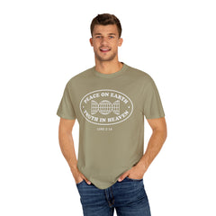 Faith-Inspired Unisex Garment-Dyed T-Shirt - 'Peace on Earth, Truth in Heaven'