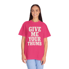 Two And A Half Men Inspired Graphic T-Shirt - Give Me Your Thumb Vintage Tee