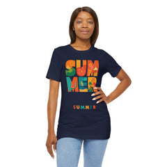 Summer Graphic Tee — Colorful Tropical "SUMMER" Typography T-Shirt