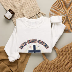 Faith • Family • Freedom Sweatshirt | Patriotic Faith-Based July 4th