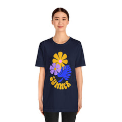 Summer Floral Tee — Retro Flowers & Monstera Design