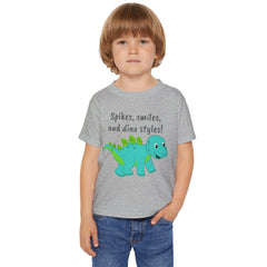 Spikes, Smiles and Dino Styles Graphic Toddler T Shirt