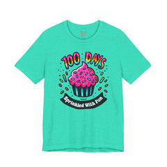 100 DAYS Sprinkled With Fun - Unisex Short Sleeve Tee | Elementary School Holiday, Teacher Apparel, Kids Motivation, Days Checked Off