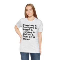 The Outsiders Shirt, Greasers Characters Shirt, Unisex Jersey Short Sleeve Tee