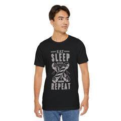Hair Enthusiast Tee, Eat Sleep Hair Repeat Shirt, Funny Barber Gift, Unisex Jersey Tee, Casual Everyday Apparel, Salon Worker Top