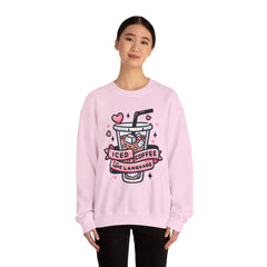 Woman's Ice Coffee Is My Love Language Valentine - Unisex Heavy Blend™ Crewneck Sweatshirt