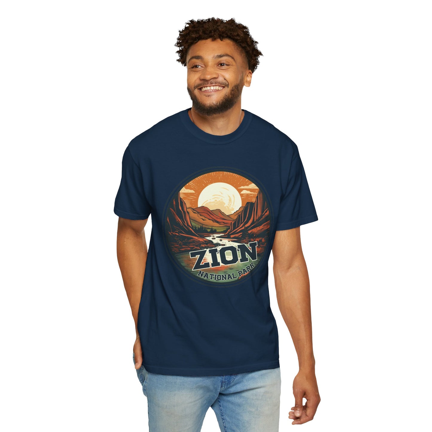 Zion National Park Graphic, Comfort Colors Soft Relaxed Fit Unisex Garment-Dyed T-shirt