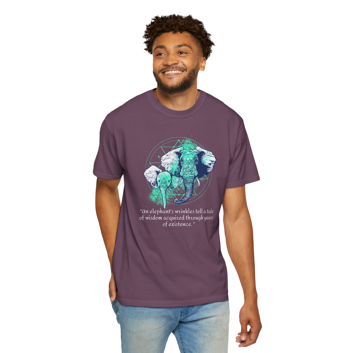 Elephant Portrait of Wrinkles - Unisex Garment-Dyed T-shirt