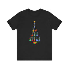 Guitar Lover Christmas Tree - Unisex NuBlend® Tee Shirt / Electric, Acoustic Guitar, Guitarist Gift, Christmas Gift, Gift for him