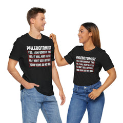 Phlebotomist Humor Tee, Funny Medical Shirt, Nurse Gift, Blood Tech Wear, Cute Phlebotomy Humor, Healthcare Apparel