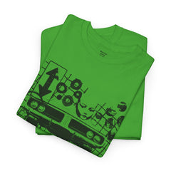 Abstract Retro Racing Car Unisex Heavy Cotton Tee | Perfect for Car Enthusiasts, Father's Day Gift, Casual Wear, Vintage Style, Unique Graphic Shirt