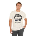 BACK THE BLUE Dad with Glasses, Graphic Unisex Short Sleeve Tee