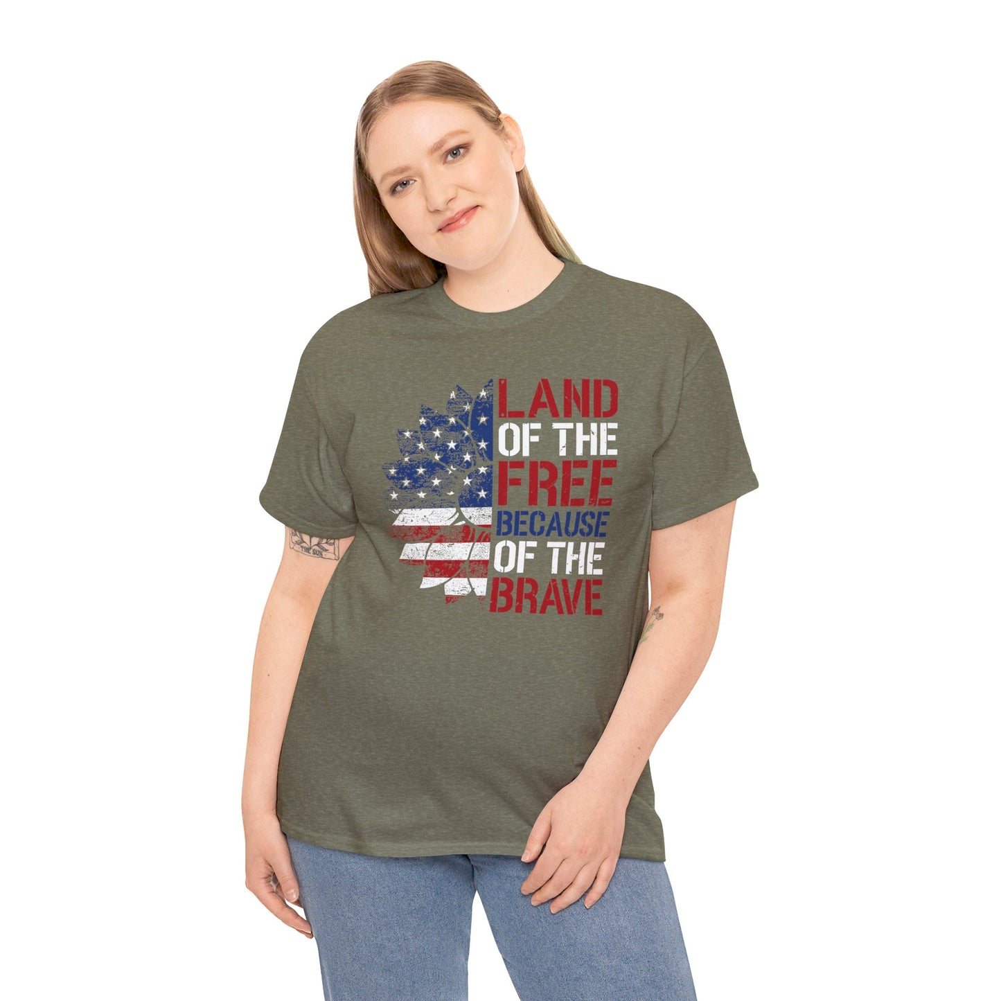 Land Of The Free Because Of The Brave - Unisex Cotton Tee