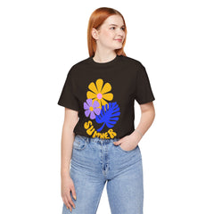 Summer Floral Tee — Retro Flowers & Monstera Design